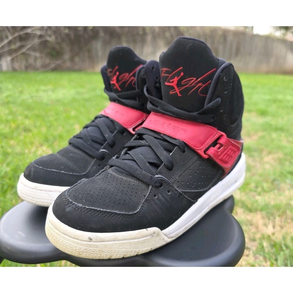 Jordan Flight 45 High Bred Black Red White Sneakers 616816-016 Mens 10.5